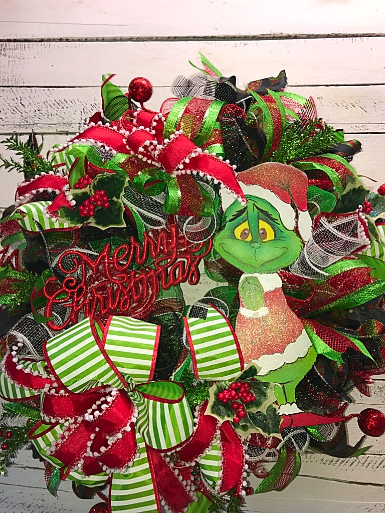 Christmas Wreath, The Grinch Christmas Wreath, Christmas Grinch, Mr