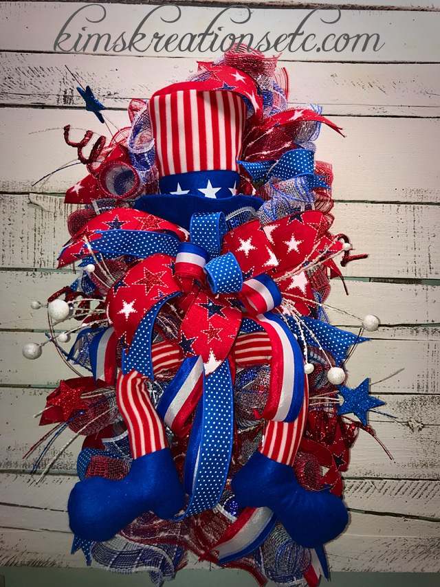Uncle Sam July 4th wreath,patriotic wreath,summer wreath,independence day wreath,July 4th wreath,uncle Sam wreath,red white and blue wreath