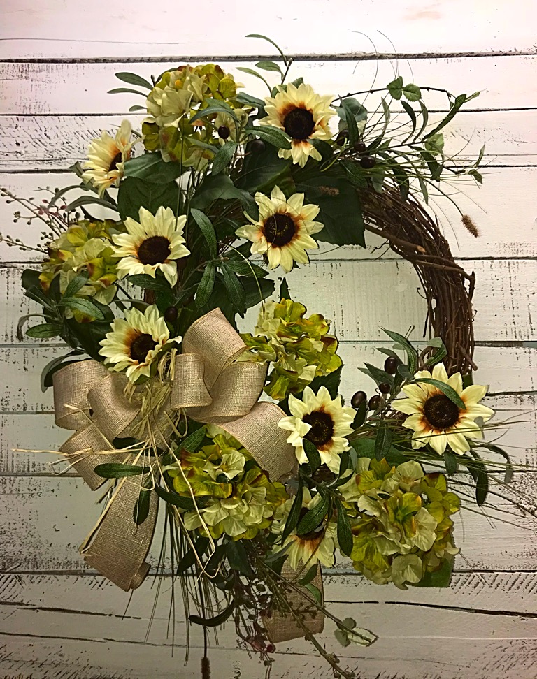 Fall Wreath Fall Hydrangeas Fall Sunflowers Fall Door Wreath Fall Wreath For Front Door Hydrangeas And Sunflowers Wreath Fall Door Decor Beautiful Fall Door Wreath Home Decor Decorative Wreath Handmade Wreath