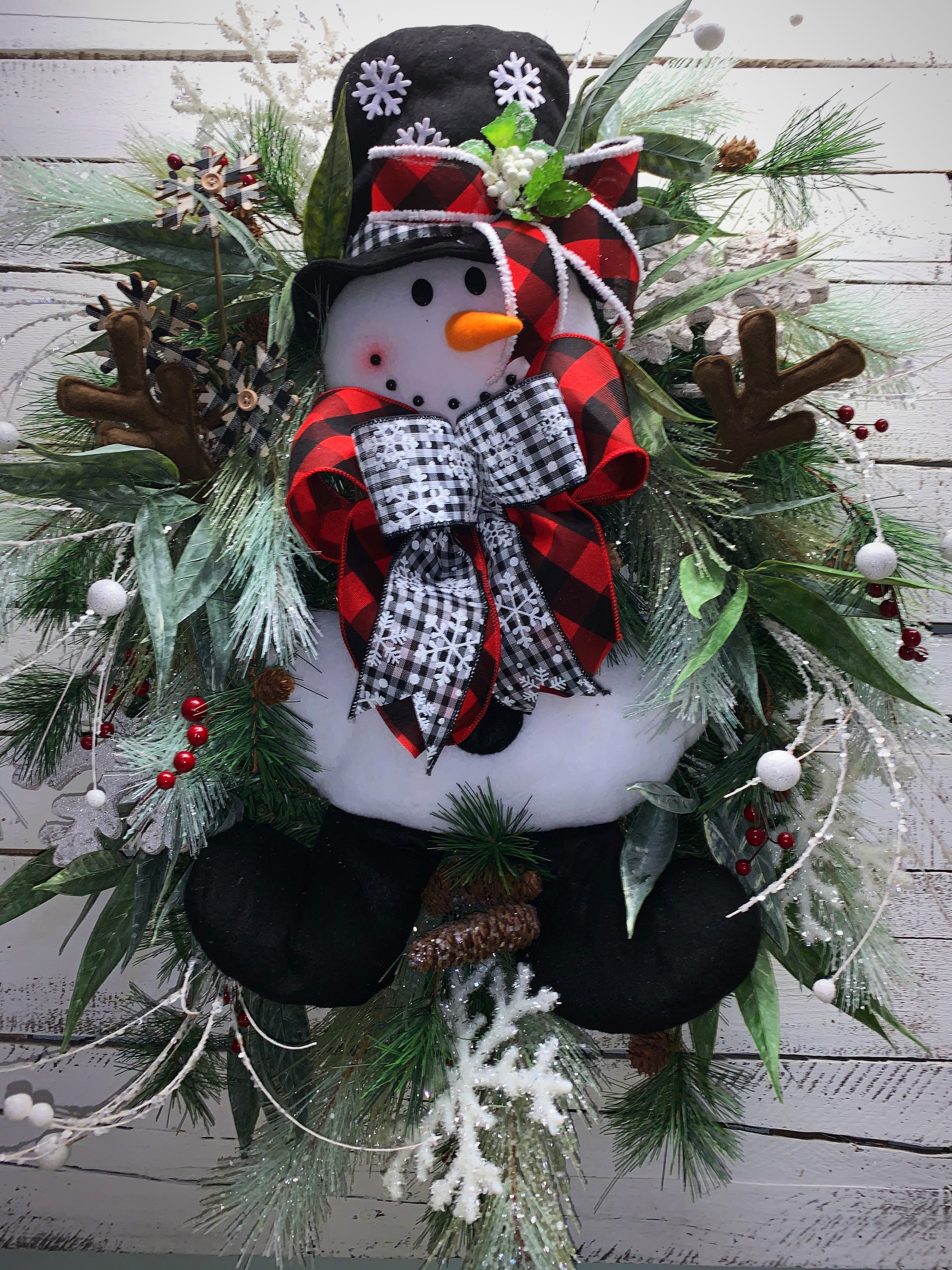 Snowman Made To Order Christmas Wreath