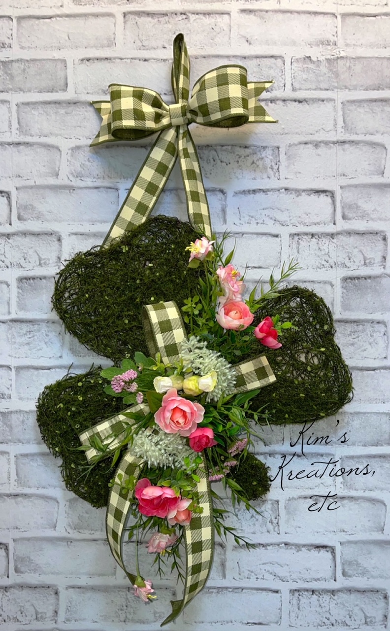 St Patricks Day Wreath, Shamrock Door Hanger, Green Wreath, St ...