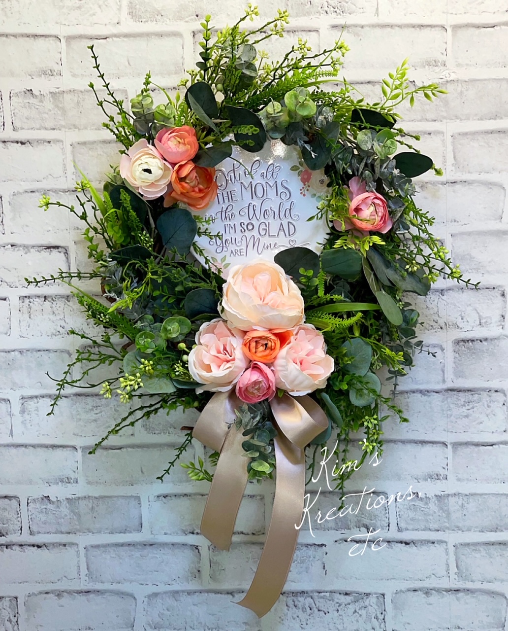 Mother's Day Wreath, Gift for Mother's Day, Spring Wreath, Summer