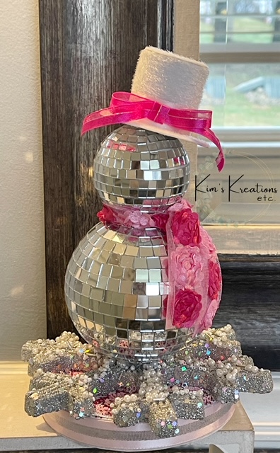 Snowman, Snowman Accent, Disco Snowman, Snowman Decor, Mirror Ball Snowman,  Winter Home Accents, Home Decor, Made in the USA, Kim's Kreations etc –  Kim's Kreations, etc.